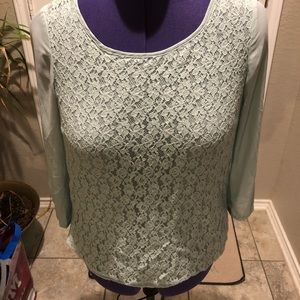 Lace fronted blouse